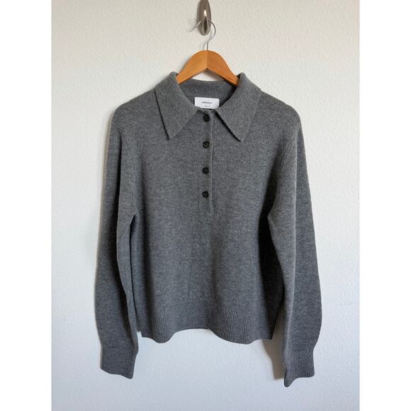 soldout.nyc Sweaters - Soldout.NYC The Cashmere Polo Grey Womens Size Medium NWT Collared Sweater